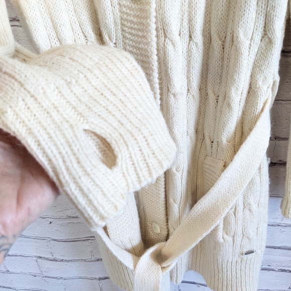 COLUMBIA Knit Long Cozy Mock Neck Button Down Cardigan Sweater Jacket - Picture 8 of 14